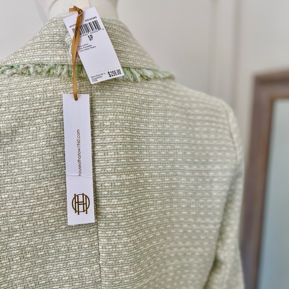 NWT HOUSE OF HARLOW 1960 Pistachio Tweed Blazer - Picture 6 of 12